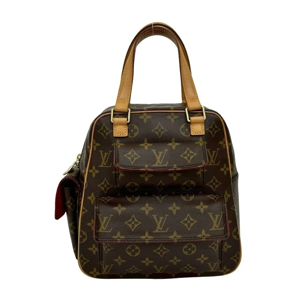 LOUIS VUITTON Vintage Brown Monogram Leather Boston Bag